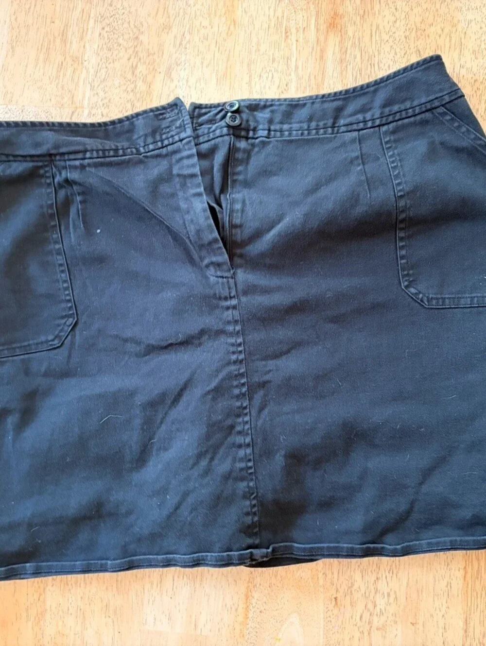 Briggs New York Woman Black Mini Skort Size 18W Elastic Back Casual Y2K Cotton